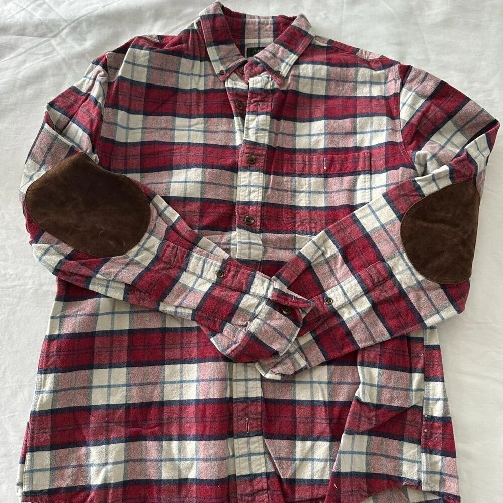 JCrew Flannel with Suede Elbow Patches